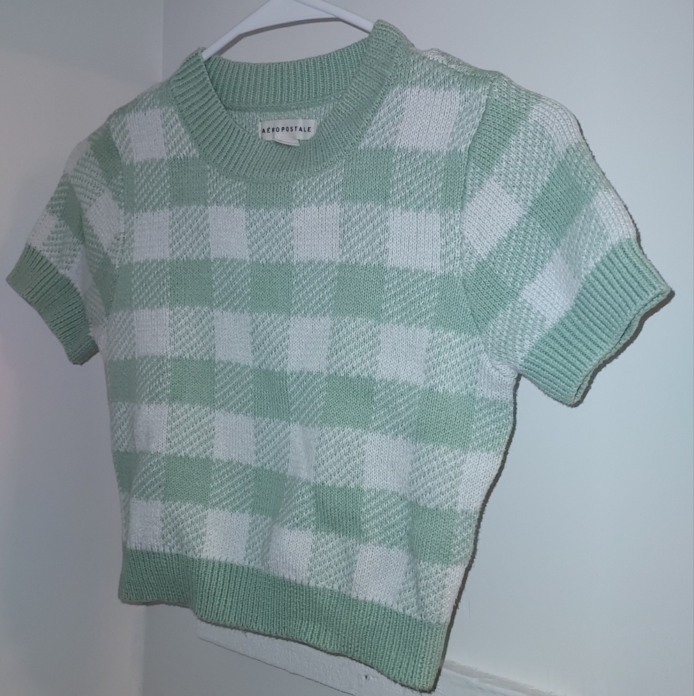 Aeropostale Green Crop Top Sweater